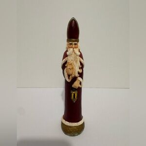 Vintage Belsnickle Father Of Christmas Santa 8” Ceramic Figurine Signed  AJ 1992